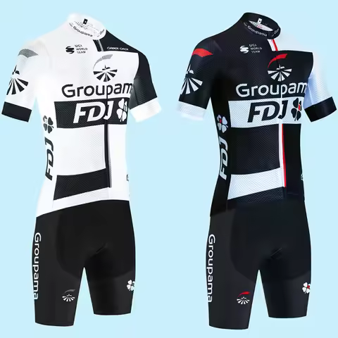 New FDJ Groupma Cycling Jersey TEAM INEOS Bike Maillot Jersey Shorts Set Ropa Ciclismo Men Women Sum