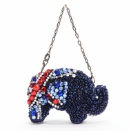 rare ANTEPRIMA Wire Bag blue red crystal Union Jack elephant clutch
