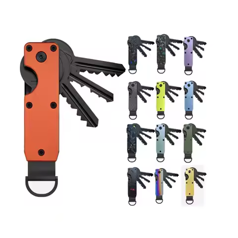 Key Organizer Compact Holder Metal Key Chain Minimalist Key Case Holder for Keychain Secures 1-5 Sto