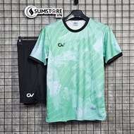 Đồ Bóng Đá Không Logo CV Global Màu Xanh Ngọc  - Áo Đá Bóng Cho Cả Nam Nữ