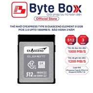 CFexpress Type B Exascend Element Memory Card 256GB/512GB PCIe upto 1800MB/s -