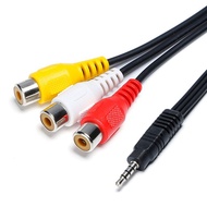 4 Poles 3.5mm Mini AV Male to 3RCA Female M/F Audio Video Cable Stereo 3.5 mm to 3 Rca For TV Box DVD CD Computer Sound Speaker
