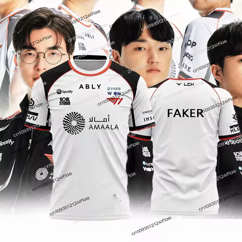 2026 New T1 Esports Club T-shirt Faker LOL Esports Competition Jersey T-shirt Fan Special Edition Je