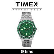 [Official Warranty] Timex TMTW2U61700U9 Men's Q Timex Reissue Green Stainless Steel Watch