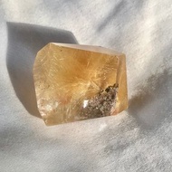 迷你高質 粉幽靈 金髮晶 金花 滿髮 擺設 手把件 水晶原礦 原石