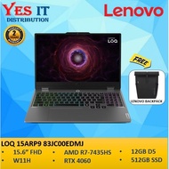 LENOVO LOQ 15ARP9 83JC00EDMJ (R7-7435HS, 12GB DDR5, 512GB, RTX™ 4060 8GB, 15.6", FHD, W11H) LAPTOP