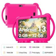 7-Inch Cartoon Android 13 Kids Tablet, A133 Quad-Core 1.6GHz Processor, 2GB RAM + 32GB ROM, 1024*600
