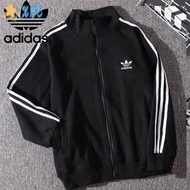 [Ready stock] 【READY STOCK】UNISEX SWEATER ADIDAS THREE STRIPES KUALITI BAIK | PAKAIAN JAKET SUKAN LELAKI POTONG SLIM FIT