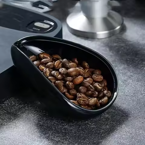 Ceramic Coffee Bean Measuring Cup Weighing Tray Coffee Powder Dosage Tray Suitable for Home Cafe Sim