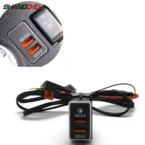 12V/24V Car Charger QC3.0 Dual USB Interface Data Transfer Adapter for Nissan Qashqai Tiida Teana Su