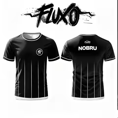 Fluxo Esports Club Jersey Men's Free Fire CS2 Game Player NOBRU ART Printed T Shirt 2026 Brazil Popu