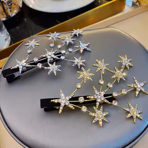 Starry Barrettes Female Side Clip Girl Fringe Clip Headdress Korean Trending Cute Girl Super Fairy M