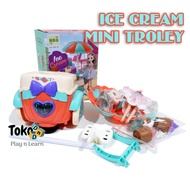 Mainan Anak Ice Cream Mini Trolley Boneka Gerobak Penjual Es Krim