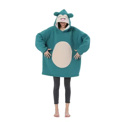 TAKARA TOMY Winter Snorlax Hooded Coat Jacket Cartoon Women Oversized Sweater Thicken Warm Soft TV H