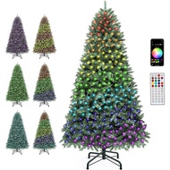 YITAHOME 4.5/6/6.5/7.5FT Christmas Tree, RGB Light/scoth pine/Green Aspen Fir/Red Berries, Artificia
