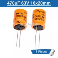 5pcs Aluminum Electrolytic Capacitor 470uF 63V Through Hole Capacitors EPCOS B41866 B41866-C8477-M T