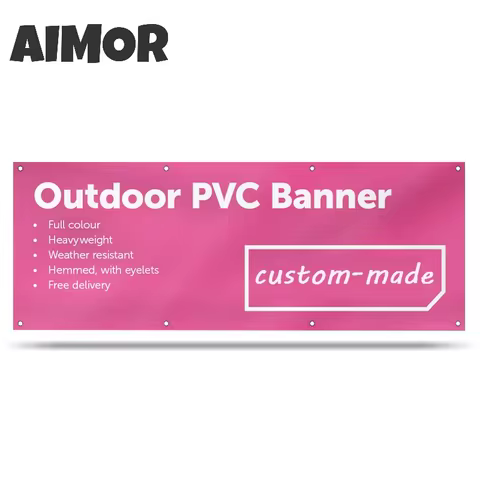 AIMOR DIY Custom Printed Outdoor Advertising Banner Party Sport Signboard Indoor Supermarket Mall Pr