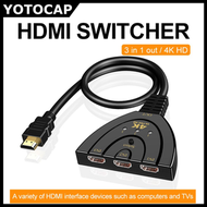 YOTOCAP - YOTOCAP 4K HDMI 切換器三進一出分線器高畫質轉換器3進1機上盒連接顯示器 YT-4K301X