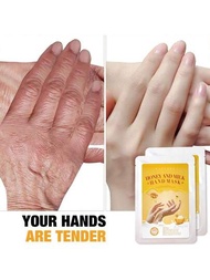 保濕去角質雞眼裂傷手部面膜,有機美白手部水療身體護膚產品,膠原蛋白蜂蜜牛奶保濕手套
