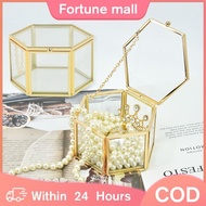 Chain storage box Desktop jewelry storage box Gold Rim Jewelry Storage Box Decorative Desktop Storag