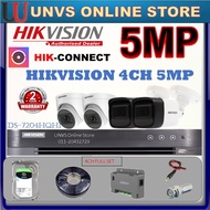 HIK HIKVISION 5MP Set 4-CHANNEL ULTRA HD 1920P CCTV 4CH DVR+ Camera + Hard Disk + Power Dahua + Cabl