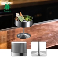 Kesoto Stainless Steel Dessert Cup Fruit Salad Bowl High Footed Ice Cream Cup Salad Cup for Sorbet S