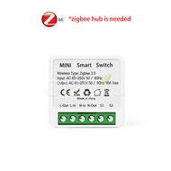 Zigbee 16A 1CH/2CH Smart Switch Breaker Mini Smart Home Relay Automation Module works with Tuya Hub