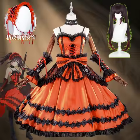 Tokisaki Kurumi Cosplay Costume Wig Anime DATE A LIVE Nightmare Halloween Party Suit