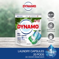 DYNAMO 4in1 Laundry Capsules 3X Odor Remover 10ml*20pcs Refill - Tackles 99% Of The Most Common Stai