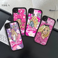 MERAH Barbie Red Black PinkGirl hp Clear Plating Casing for OPPO Reno Find Narzo 20A A31 A91 N53 A74