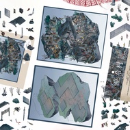 1set The Eerie Wuxi Village Landscape Stickers Collection Cartoon Scene DIY Scrapbooking Supplies Ae