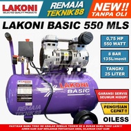 KOMPRESOR SILENT LAKONI 550 MLS 550 WATT / KOMPRESOR ANGIN OILESS 25L LAKONI BASIC 550 ML SERIES 075