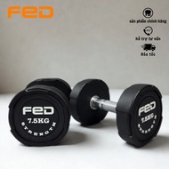 FED rubber-coated cast iron single dumbbells 2.5kg, 5kg, 7.5kg, 10kg, 12.5kg - 1 Hand