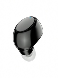 黑色迷你運動耳機遊戲耳機帶麥克風無線耳塞免提立體聲耳機,適用於手機
