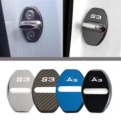 4pcs Car Door Lock Buckle Protection Cover Anti-rust Waterproof for Audi A3 S3 RS3 8L 8P 8V 8Y Car I
