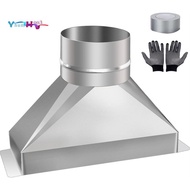Microwave Range Hood Vent Kit 4" Dia X 3-1/4" X 10" L, Galvanized Steel Duct Transition Rectangular 