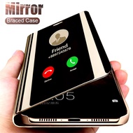 Smart View Mirror Flip Case For Samsung Galaxy S22 Ultra M52 S22 Plus A53 5G M51 A03s S21 FE S22+ Le