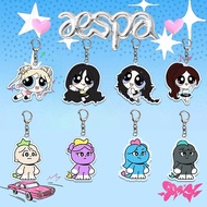 Kpop AESPA Acrylic Reversible Bag Keychain Pendant KARINA GISELLE WINTERNING