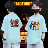 เสื้อยืด Five Nights at Freddys "GAME OVER" สำหรับเด็ก ผ้าฝ้ายแขนสั้น ยูนิเซ็กซ์ XN02