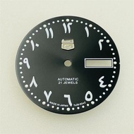 28.5mm mới sửa đổi cho nh36 quay số với logo chia số la mã màu xanh lá cây sáng log lịch Kép Đồng hồ