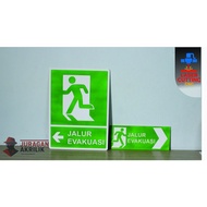 Acrylic Sign Board K3 Emergency Evacuation Route Disaster