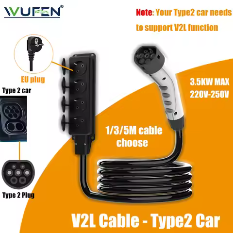 WUFEN V2L Discharger Schuko Plug V2L Type 2 Support MG BYD SERES 5 Geely ZEEKR LYNK&CO Chery DEEPAL 