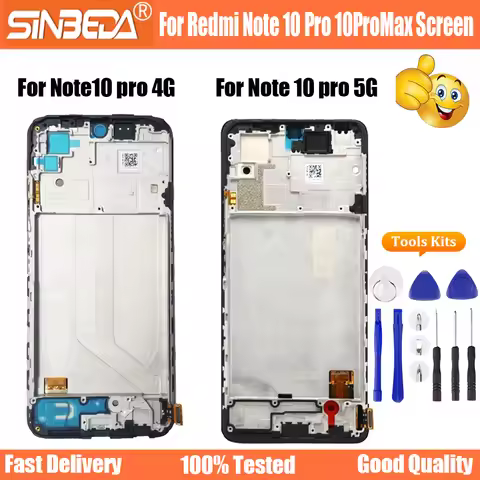 6.67" AMOLED For Xiaomi Redmi Note10Pro 4G 5G Note10ProMAX LCD Display Touch Screen For Redmi Note10