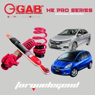 (Honda Jazz GE/GK/City GM2/GM6/CRZ/Insight/Freed)GAB HE PRO Series Adjustable Absorber High Low Bodyshift GAB Suspension