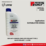 GEP Anti-Freeze Long Life Blue Coolant Type 2 Concentrated (1L) CLBL1.0LGEP-D