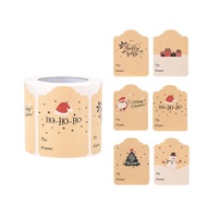 Christmas Gift Tags Kraft Paper Xmas Sticker Label Self Adhesive Christmas Name Tags for for Christmas Cards Envelopes Seal Gift Decoration 3*2inch