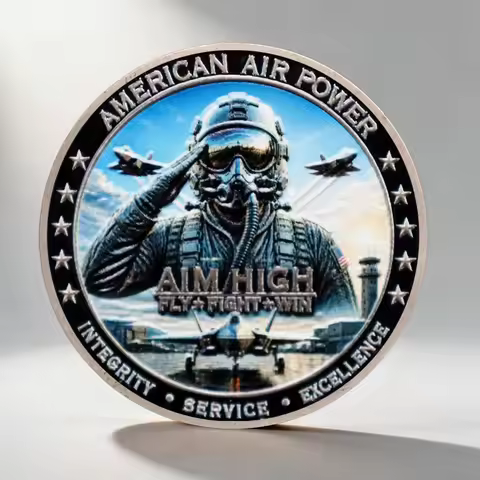 Air Power F-35 Fighter Jet Souvenir Coin Sky Veteran Silvery Plated Collection Coin Home Decoration