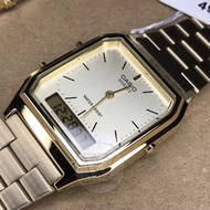 [Watchwagon] Casio AQ-230GA-9D Analog Digital Gold Tone Stainless Steel Band Watch AQ230GA-9D AQ230 