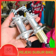 Raze Freehub Hub biru and custom made in silver, 36 holes, disc brake, 6 holes, crickets, MTB bicycl