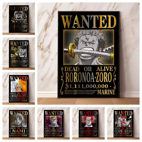 One Piece Luffy Bounty Wanted Zoro Doflamingo Marco Modern Living Room Decoration Paintings Birthday